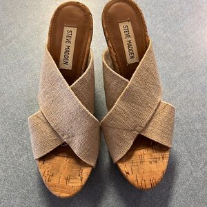 Steve Madden wedges in the color tan size 7